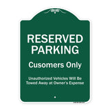 Reserved Parking Customers Only Unauthorized Vehicles Will Be Towed Away At Owner Expense