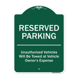 Reserved Parking Unauthorized Vehicles Will Be Towed At Vehicle Owner's Expense