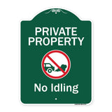 Private Property, No Idling With Graphic