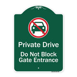 Private Drive Do Not Block Gate Entrance With No Car Symbol