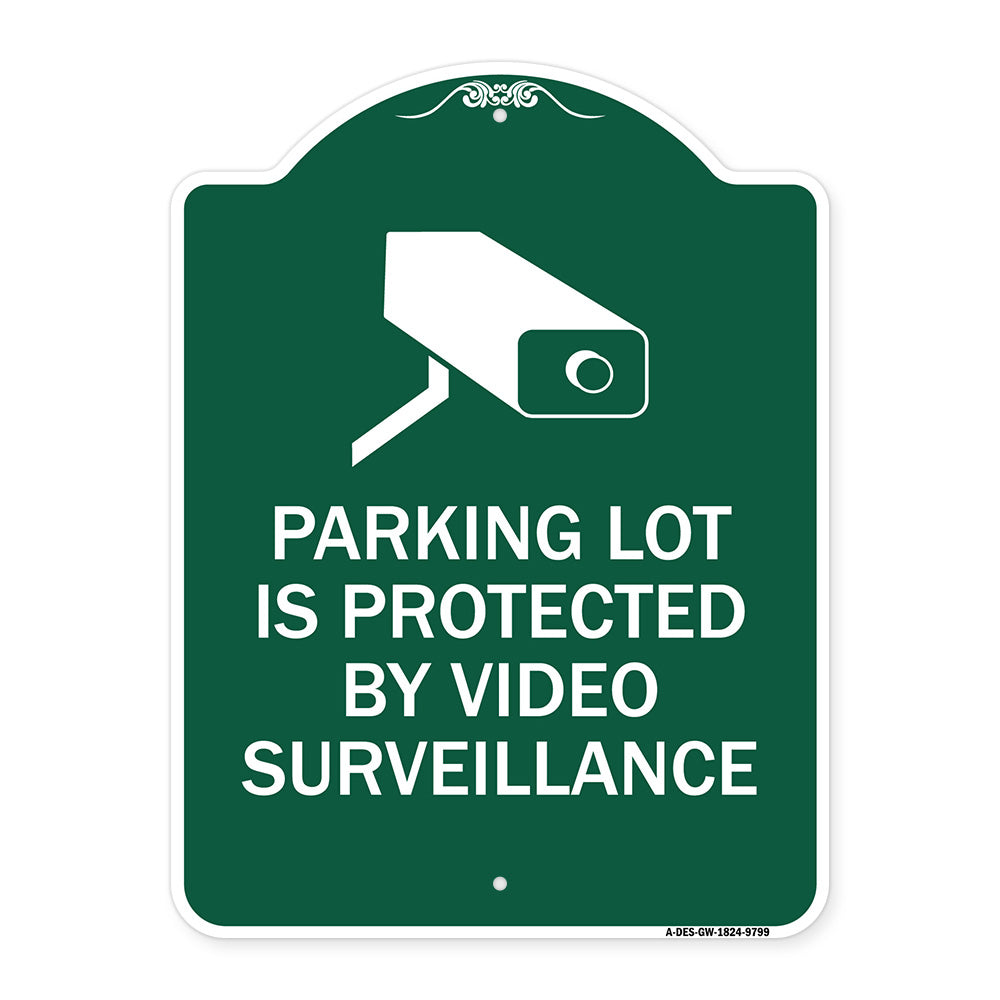Parking Lot Is Protected By Video Surveillance With Graphic