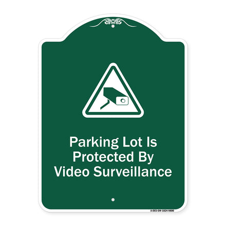 Parking Lot Is Protected By Video Surveillance With Caution Graphic