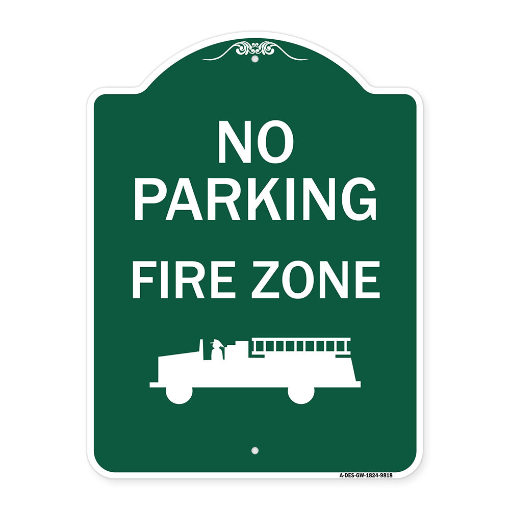 No Parking, Fire Zone With Graphic