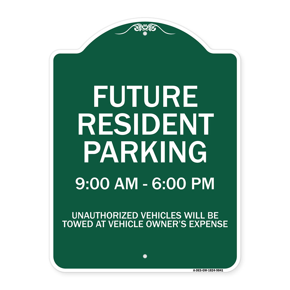 Future Resident Parking 9:00 To 6:00