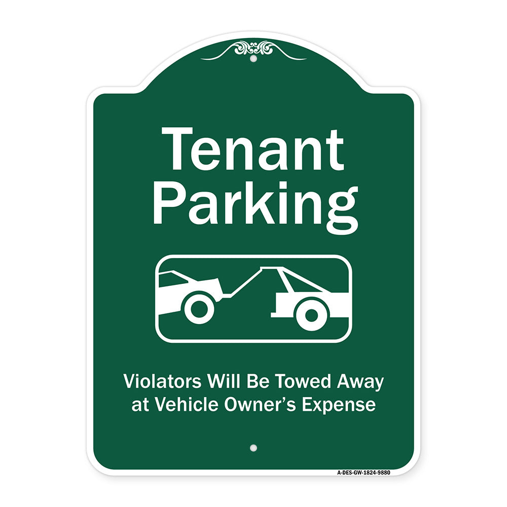 Tenant Parking, Violators Towed Away With Graphic