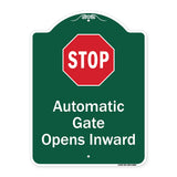 Stop, Automatic Gate, Opens Inward With Symbol