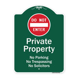 Private Property No Parking Trespassing Or Solicitors With Do Not Enter Symbol