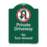 Private Driveway, No Turn Around With Symbol