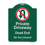 Private Driveway Dead End No Turn Around With Symbol