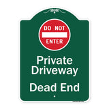 Private Driveway Dead End With Do Not Enter Symbol