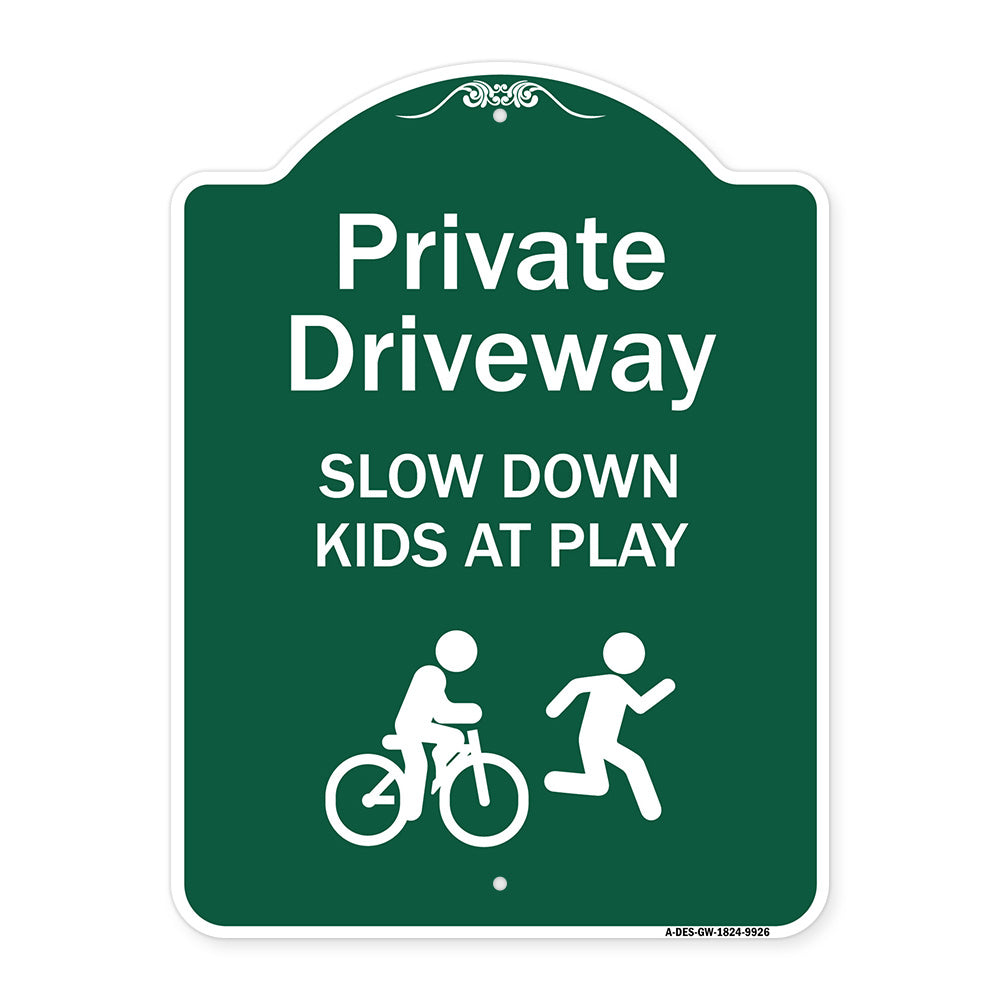 Private Driveway Slow Down Kids At Play