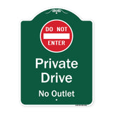 Private Drive, No Outlet With Do Not Enter Symbol