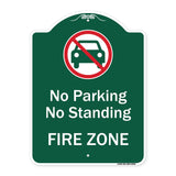 No Parking Or Standing, Fire Zone With Graphic