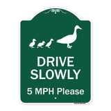 Drive Slowly 5 Mph Please With Duck And Ducklings Walking Graphic