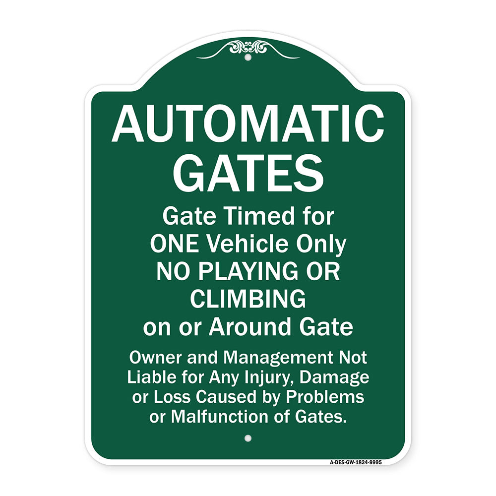 Automatic Gates, Gate Timed For One Vehicle Only