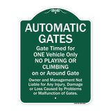 Automatic Gates, Gate Timed For One Vehicle Only