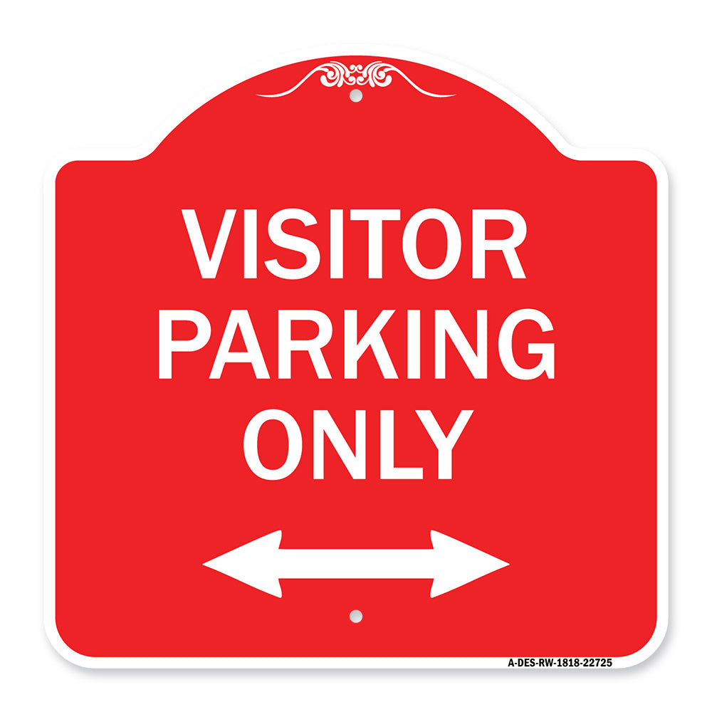 Visitor Parking Sign Visitor Parking Only (With Bidirectional Arrow)