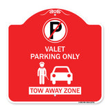 Valet Parking Only Tow Away Zone with Car Graphic