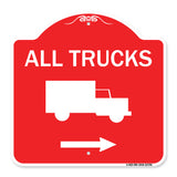 Trucks Sign All Trucks (With Truck Symbol & Right Arrow)