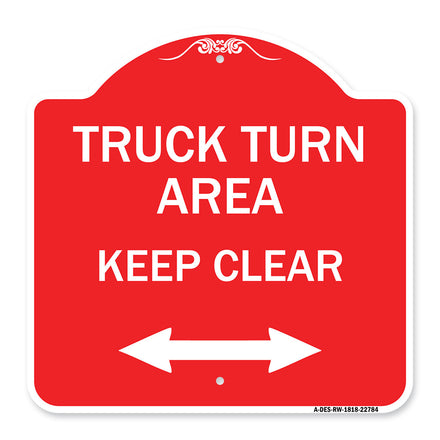 Truck Turn Area Keep Clear (With Bidirectional Arrow)