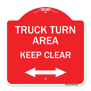 Truck Turn Area Keep Clear (With Bidirectional Arrow)