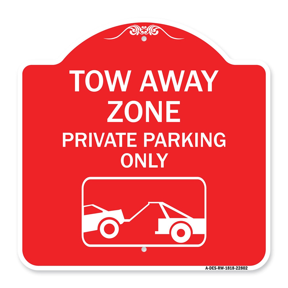 Tow Away Zone - Private Parking Only (With Car Towing Symbol)