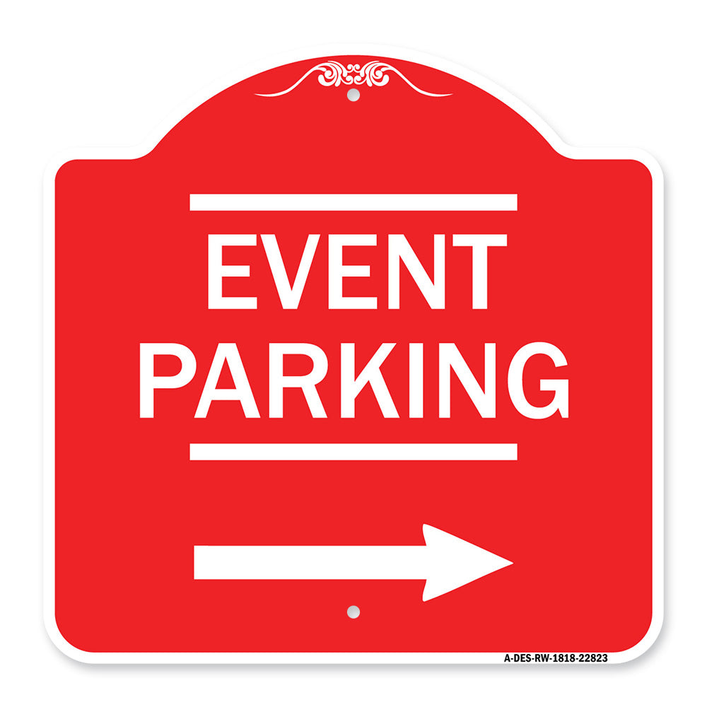Thanks for Coming Turn Right for Exit Event Parking with Right Arrow