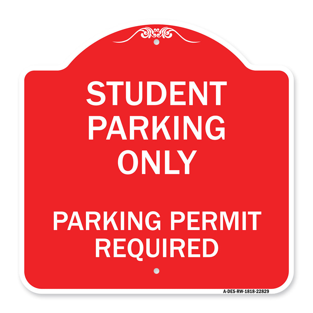 Student Parking Only Parking Permit Required
