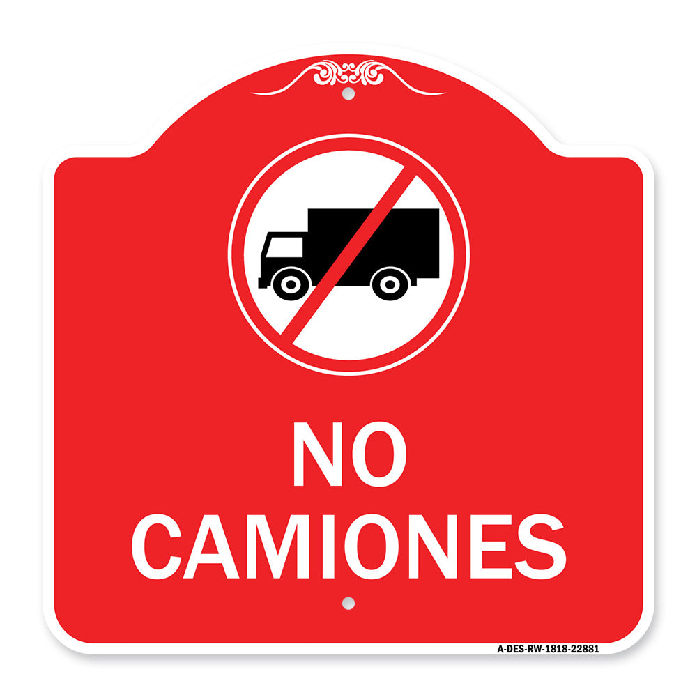 Spanish Traffic Sign No Camiones (No Trucks) (With Graphic)