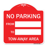 No Parking From - to with Blank Space