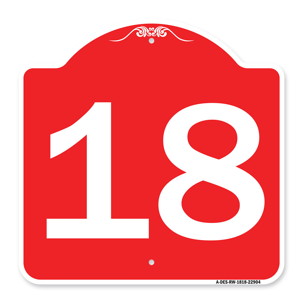 Sign with Number '18