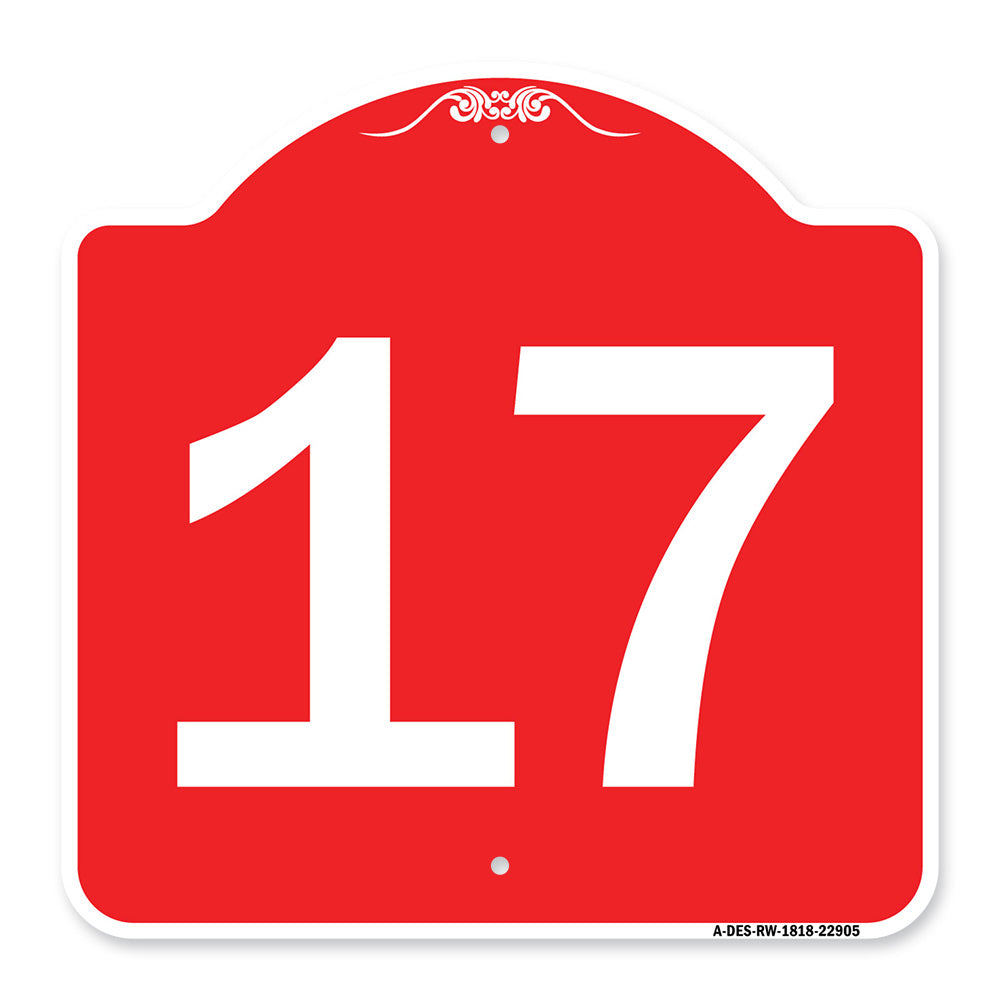 Sign with Number '17