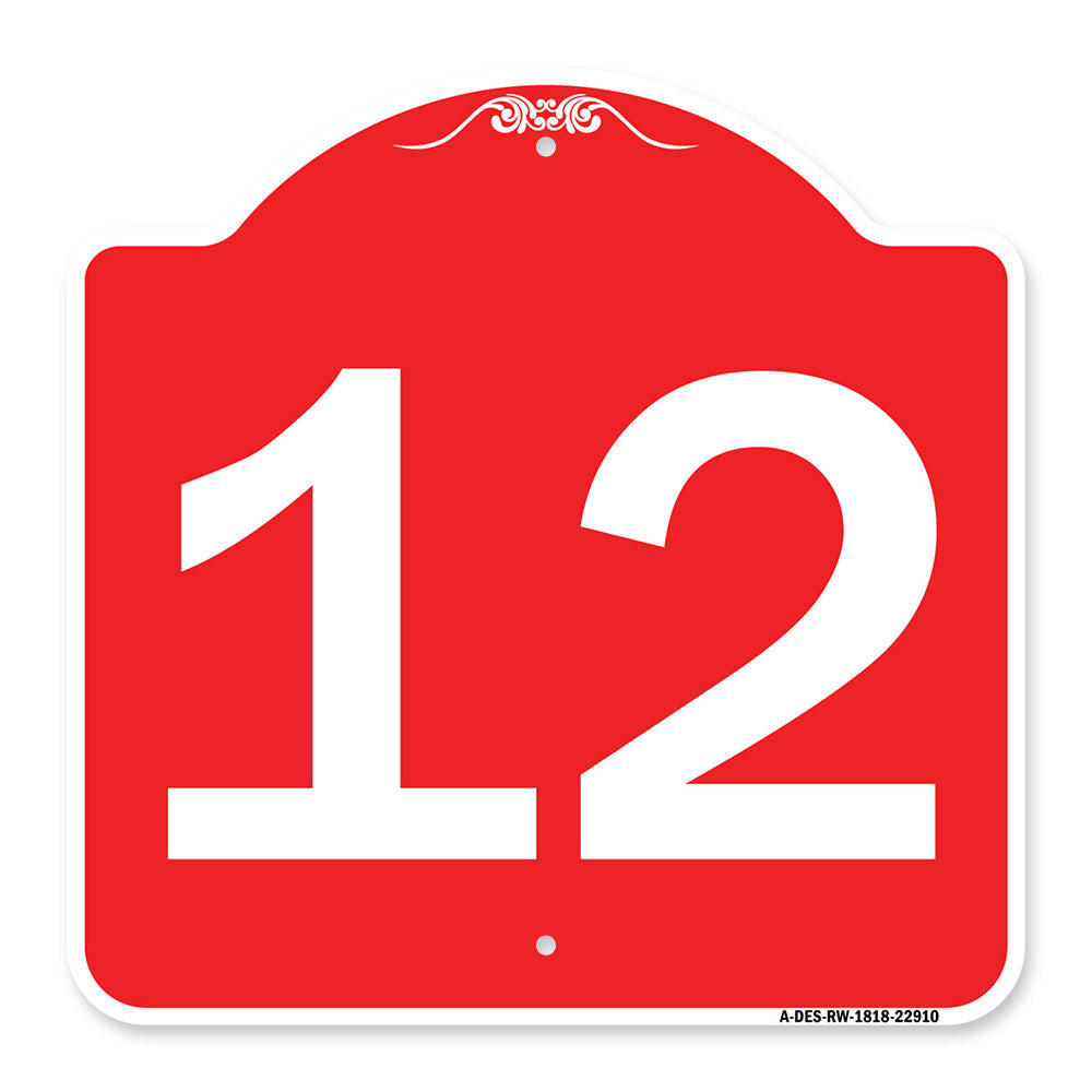 Sign with Number '12
