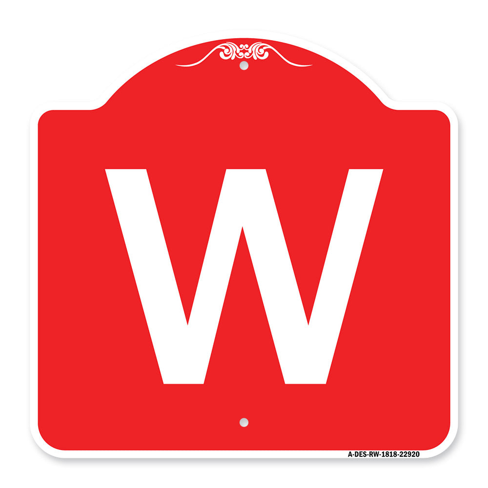 Sign with Letter W