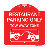 Restaurant Parking Only Tow-Away Zone (With Car Tow Graphic)