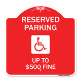 Reserved Parking Up to $500 Fine (Handicapped Symbol)