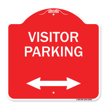 Reserved Parking Sign Visitor Parking (Arrow Pointing Left and Right)