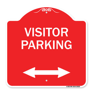 Reserved Parking Sign Visitor Parking (Arrow Pointing Left and Right)