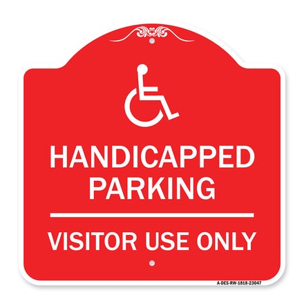 Reserved Parking Sign Handicapped Parking Visitor Use Only with Graphic