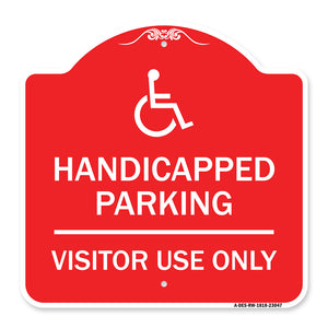 Reserved Parking Sign Handicapped Parking Visitor Use Only with Graphic