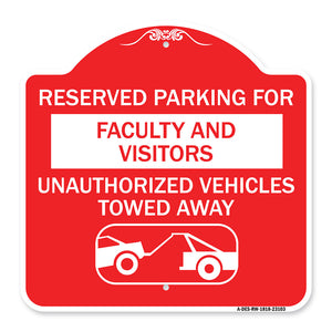 Reserved Parking for Faculty and Visitors Unauthorized Vehicles Towed Away