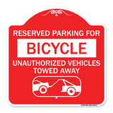Reserved Parking for Bicycle Unauthorized Vehicles Towed Away (With Tow Away Graphic)
