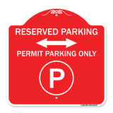 Reserved Parking - Permit Parking Only with Symbol and Bidirectional Arrow