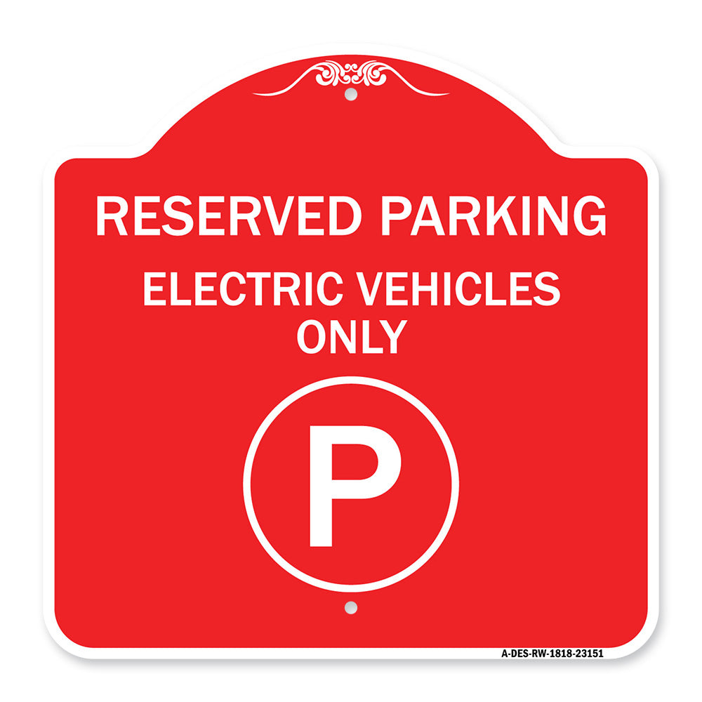 Reserved Parking - Electric Vehicles Only (With Parking Symbol)