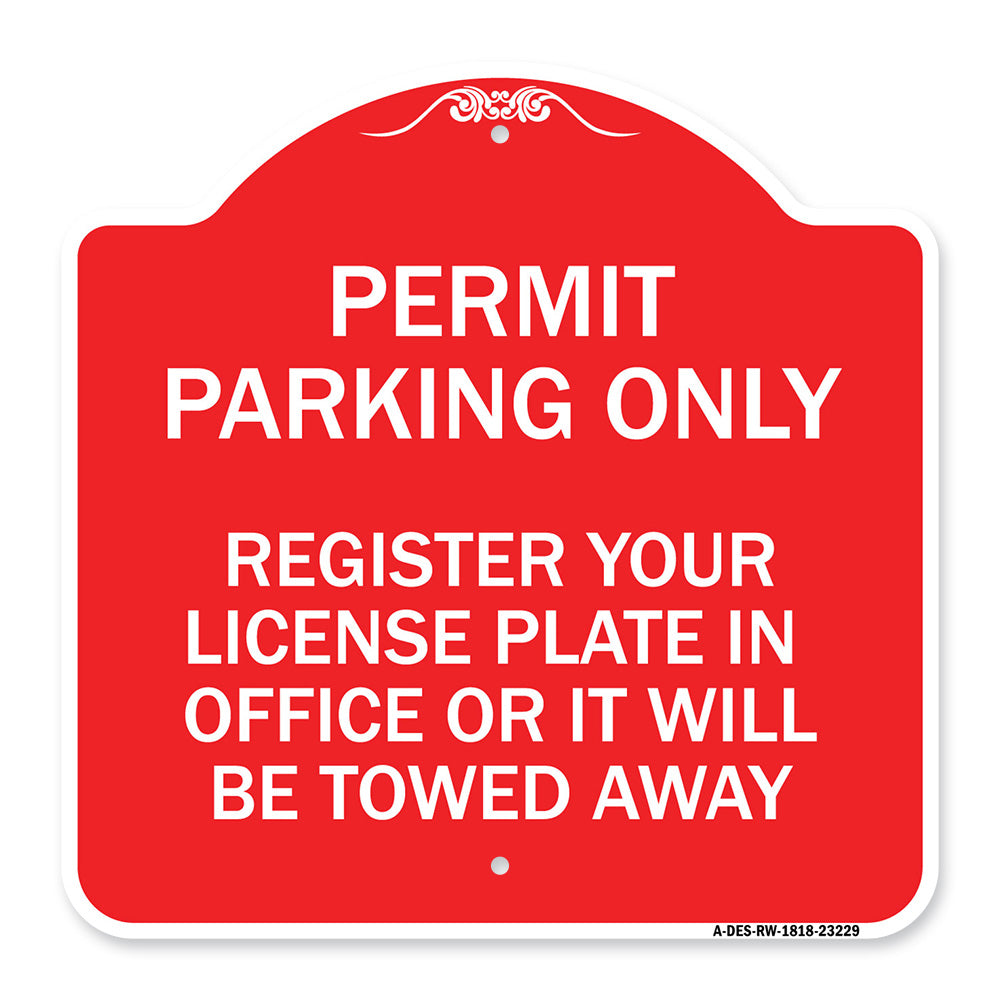 Register Your License Plate in Office or It Will Be Towed Away
