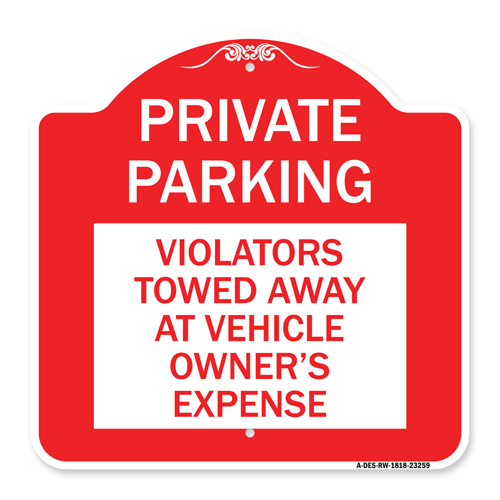 Private Parking Violators Towed Away at Vehicle Owner's Expense