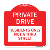 Private Drive Sign Private Drive - Residents Only Not A Thru Street