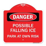 Possible Falling Ice - Park at Own Risk