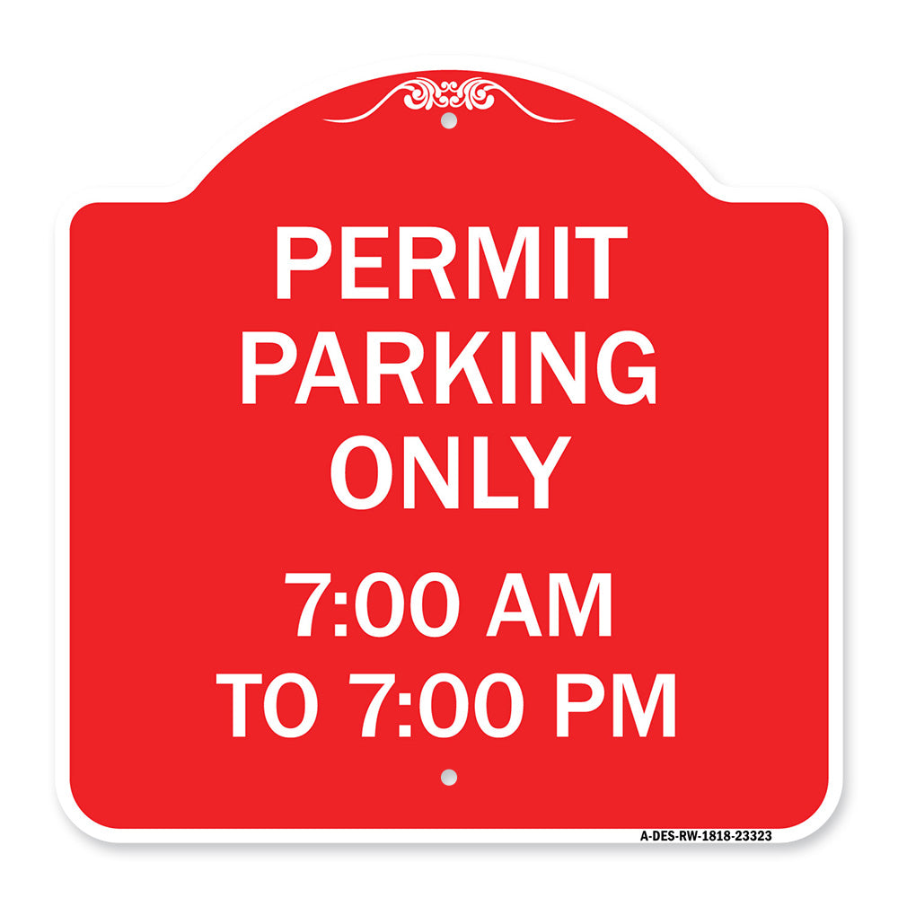 Permit Parking Only 7-00 Am to 7-00 Pm