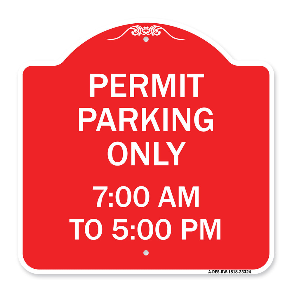 Permit Parking Only 7-00 Am to 5-00 Pm